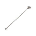 The Zodax Drink Stirrer features a small round end and a decorative fan shape, making it an ideal coastal bar accessory to add beach-themed decor to your drinks.