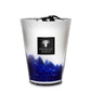 A Baobab Collection Feathers Touareg candle in a large glass vessel with a white to dark blue gradient design, featuring Feathers Touareg scent, isolated on a white background.