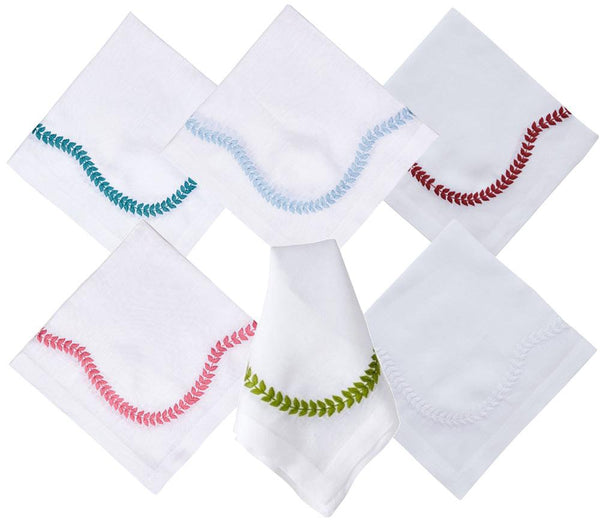 Deborah Rhodes Fern Path Embroidered Napkin, Set of 4