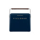 The Gin Trunk by Fieldbar is a navy blue hard case cooler box with a brown handle and "FIELDBAR" in gold on the front, designed for superior thermal performance.