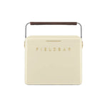 The Fieldbar Gin Trunk is a cream-colored hard case cooler with a dark brown handle and "FIELD BAR" embossed on the front, delivering superior thermal performance for all your outdoor adventures.