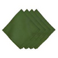 Four olive green Berry Scallop Napkin & Tablecloth Collection linen napkins with scalloped edges, stacked in a row.