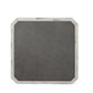 The Compositions Game Table by Century Furniture features a square design with a dark gray leather center and a light marbled faux horn border, shown against a white background.