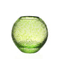 Part of the Globe Vase Collection by William Yeoward Crystal, this round, textured green glass vase with a narrow opening is shown against a plain white background.
