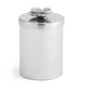 A cylindrical silver container with a smooth finish, this elegant piece from the Michael Aram White Orchid Bath Collection features a lid topped with a metallic orchid-shaped handle. Perfect as a luxury soap dispenser, it makes an exquisite addition to any collection of orchid bathroom accessories.