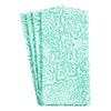 Block Print Leaves Napkin Collection - Turquoise/ Green Set of 4