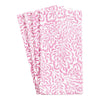 Block Print Leaves Napkin Collection - Fuchsia/ White Set of 4