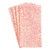 Block Print Leaves Napkin Collection - Coral/ Fuchsia Set of 4