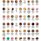 A grid of 49 circular cookie images, each labeled with the cookie’s name and corresponding page number, set against a clean white background. The header displays: “ALL THE DELICIOUS TREATS IN THIS BOOK.” Perfect for dessert enthusiasts, this design is inspired by Cookies from Penguin Random House.