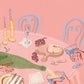 Discover the perfect inspiration for entertaining with “Having People Over” by Penguin Random House: an illustration featuring a welcoming table set with cheese, grapes, glasses, and candles, as a bottle pours drinks and friends raise their glasses—ideal for anyone looking to create an inviting charcuterie board.