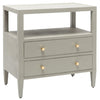 Jarin Nightstand - Light Gray Faux Belgian Linen, 30"L X 18"W X 30"H