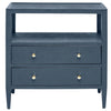 Jarin Nightstand - True Navy Faux Belgian Linen, 30"L X 18"W X 30"H