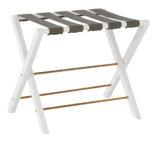 Walvia Luggage Rack, Duco Mindi Wood and Gray