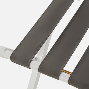Walvia Luggage Rack, Duco Mindi Wood and Gray