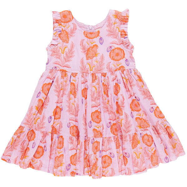 Pink Chicken Girls' Kelsey Dress isolated on white background.