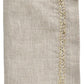 The Kim Seybert Jardin Napkin Set features folded beige linen napkins with elegant gold and silver embroidered borders and "Natural/Gold/Silver" text.