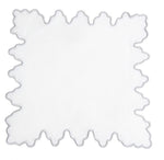 White cloth napkin with a scalloped edge and light grey trim, displayed flat—ideal to pair with the Haute Home Sultan Coaster Set for an elegant home gift.