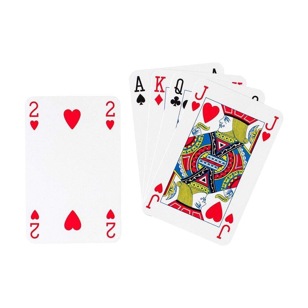 The Caspari Palm Fronds Bridge Gift Set features stylish playing cards, including ace, king, queen, and jack of spades plus jack and two of hearts—an ideal choice for any playing card enthusiast.