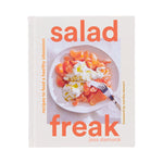 The cover of "Salad Freak: Recipes to Feed a Healthy Obsession" by Abrams shows a vibrant plate of greens, reflecting its focus on creative salad recipes.