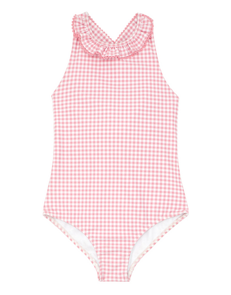 Minnow Girls' Halter One Piece with Back Bow