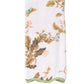 The Vivian Magnolia Floral Scallop Towel by Weezie Towels features a green, brown, and pink botanical pattern with branches, leaves, and a butterfly, plus light green trim and quick-dry terry for added convenience.