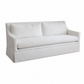 The Verellen Hannah Condo Sofa in Nit Witty Sea Salt features a white upholstered, compact three-seat design with straight arms and two large back cushions, shown against a plain white background.