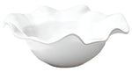 The Beatriz Ball Vida Havana Melamine Bowl Collection features a white medium bowl with a wavy, ruffled edge—crafted in luxury melamine for an elegant touch, shown against a plain white background.