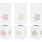 Bring a sophisticated touch to your home décor with the Haute Home Playful Starfish Bath Collection: four white linen napkins and four matching tissue box covers, each beautifully embroidered with a starfish in blue, orange, yellow, or green—arranged in coordinated color pairs on crisp white linens.