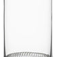The Dean Drinkware Collection by Juliska features a clear, tall stemless wine tumbler with a textured, patterned base, shown upright on a white background.