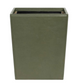 The Asby Desk Accessory Collection by Pigeon & Poodle features an olive green rectangular waste bin with a smooth, full-grain leather-like texture and open top—an elegant addition to any refined workspace.