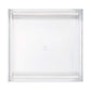 The Caspari Acrylic Luncheon Napkin Holder features a clear, square design with a central circular accent, adding modern elegance to your tabletop décor—shown from above on a white background.