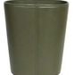 The Asby Desk Accessory Collection by Pigeon & Poodle features a cylindrical green waste bin with a matte finish and vertical center seam, bringing elegant style to any workspace.