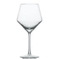 The Fortessa Pure Collection burgundy wine glass features a wide bowl and long stem, crafted from pure glassware and photographed on a white background for sleek, postmodern tabletop aesthetics.