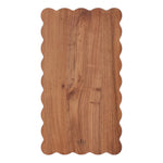 The etúHOME Scalloped Serving Board, Medium Rectangle, features natural Acacia wood grain and scalloped edges, shown on a white background.