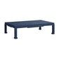 The Wylder Coffee Table by Made Goods features a rectangular blue design with four straight legs and a high gloss linen finish, displayed against a plain white background.