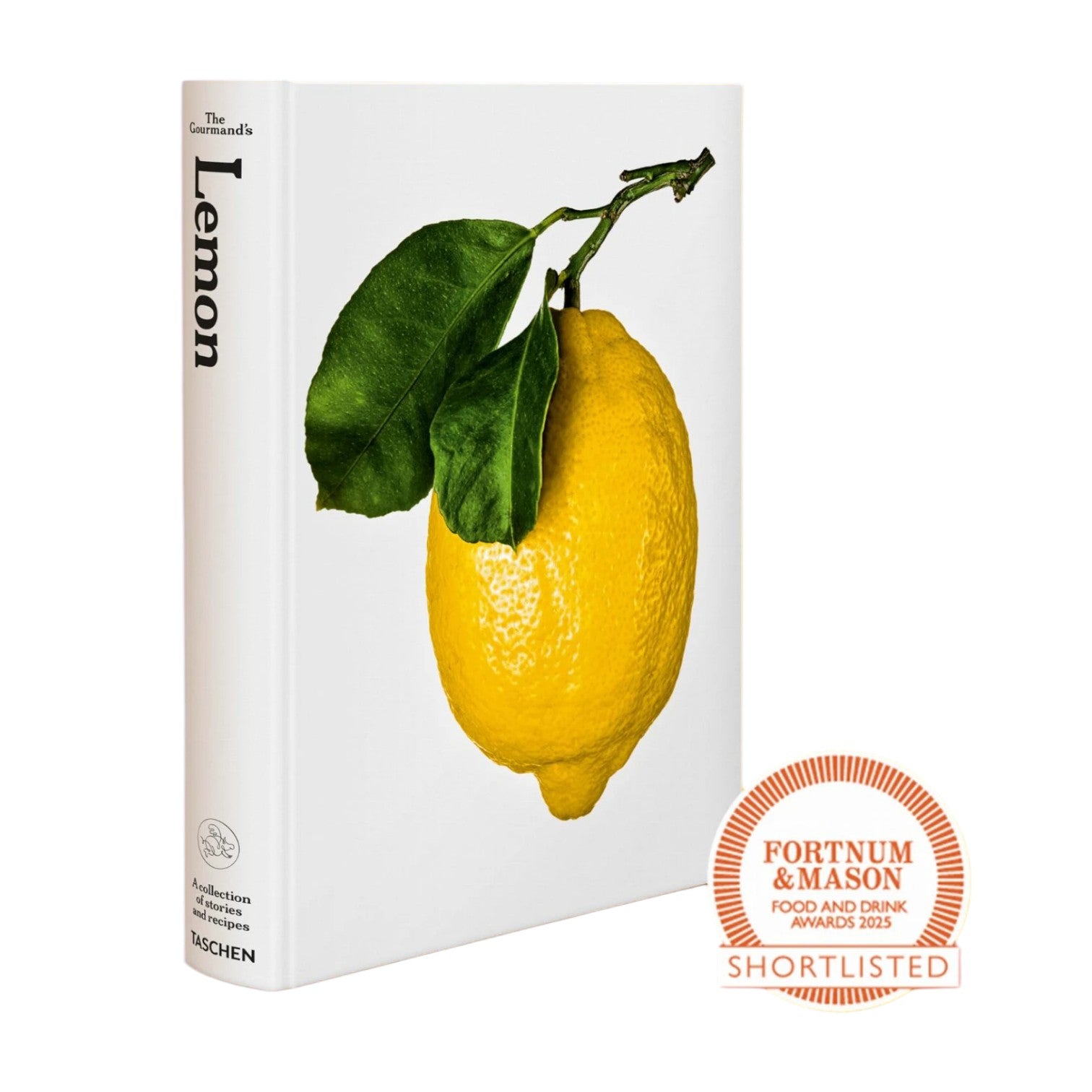 The Gourmand's Lemon: A Collection of Stories and Recipes by Taschen is a hardcover book featuring food and art, with a lemon cover image and a Fortnum & Mason Food and Drink Awards 2015 shortlisted badge.