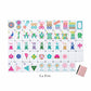 The Oh My Mahjong Tile Collection by Oh My Mahjong features hand-painted, colorful mahjong tiles arranged in rows, each displaying a variety of symbols, numbers, and characters. A single blank tile in the bottom right corner adds intrigue to the gaming experience.