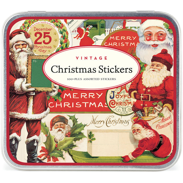 Cavallini & Co. Holiday Vintage Christmas Stickers Tin