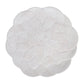 The Le Panier Mystic Knot Collection plate by Juliska is a white, round ceramic piece featuring the brand’s signature French basket weave and an intricate hand-knotted braid pattern.