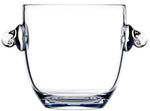 The Paradise Acrylic Ice Bucket Collection from Bold features a clear ice bucket with dual decorative handles, crafted from premium polycarbonate for enhanced insulation, shown against a white background.