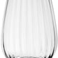 The Corinne Collection stemless wine glass by William Yeoward Crystal features a rounded shape with subtle vertical optic ridges, shown clear and empty against a white background.