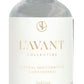 Clear bottle of L’Avant Collective Fresh Linen Scent Collection Natural Multipurpose Concentrate with black cap and white label featuring gold accents—pairs perfectly with their luxurious hand soaps for a cohesive clean.