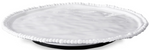 A round, white ceramic Vida Alegria Lazy Susan by Beatriz Ball features a textured beaded rim and slightly raised base, shown against a plain background.