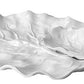 Two white leaf-shaped serving dishes—one large, one small—from the Beatriz Ball Vida Lettuce Serveware Collection are nested together on a plain background, highlighting the elegant luxury melamine design.