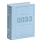 The WS Game Company Vintage Bookshelf Board Games features a light blue fabric-wrapped box designed to look like a hardcover book, perfect for display as part of the Vintage Bookshelf Collection.