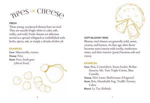 The Little Book of Charcuterie and Cheese by Simon & Schuster includes two pages dedicated to fresh and soft/bloomy rind cheeses, featuring cheese varieties and examples to inspire your ultimate charcuterie board. With charming illustrations on a crisp white background, this handy guide is the perfect stylish companion for entertaining guests.