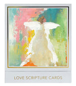Anne Neilson: Love Scripture Cards features an ethereal angel in white with wings on a pastel background, paired with inspiring scripture text. This Anne Neilson creation brings hope and tranquility to any space.