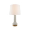 Luisa Large Table Lamp - White Crackle with Linen Shade, 33.75" H