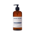 A brown pump bottle from the Savon Blanc Soap Collection exudes French elegance with Marseille soap, calming lavender fragrance, 500ml size, and is crafted in France.