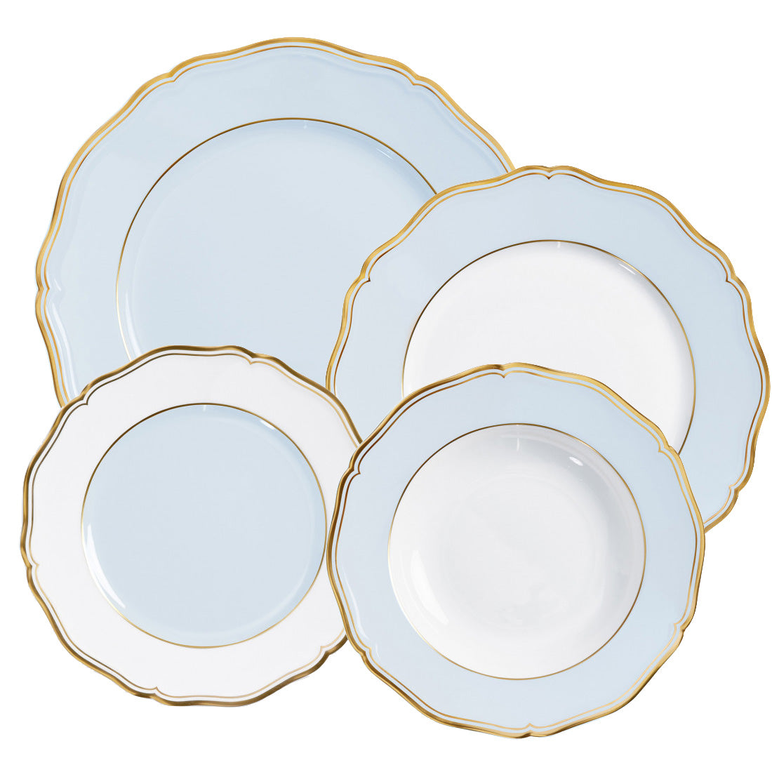 Raynaud Mazurka Or Fond Bleu Gris Dinnerware Collection